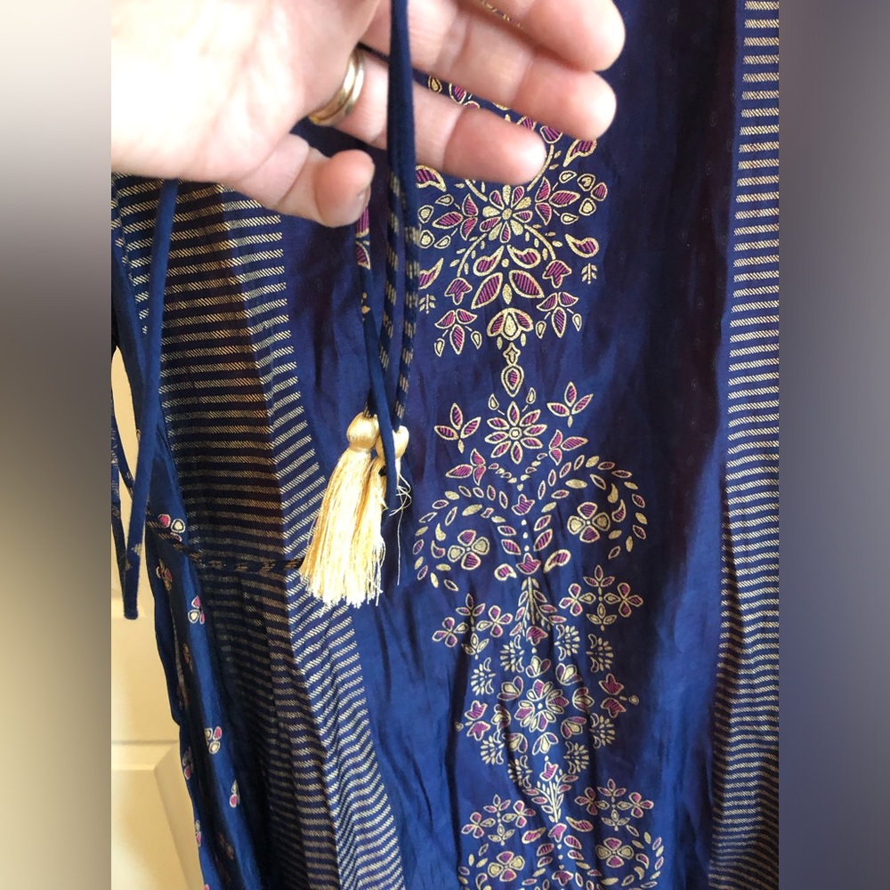 Elegant Blue Ethnic Maxi Dress - Picture 9 of 9